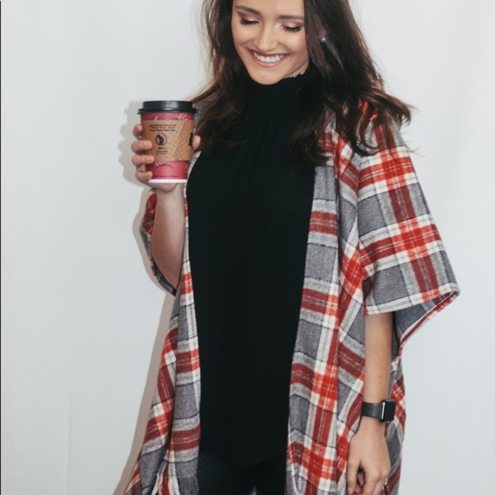 Plaid Kimono Wrap